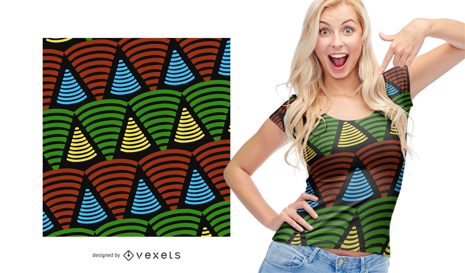 Colorful triangle shape African pattern