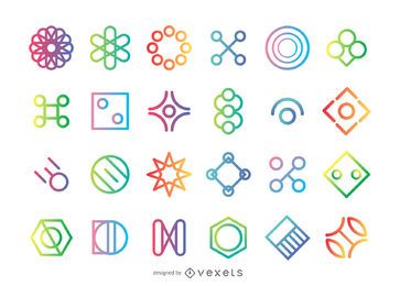 Geometrical shape logo set Geometrical shape logo set