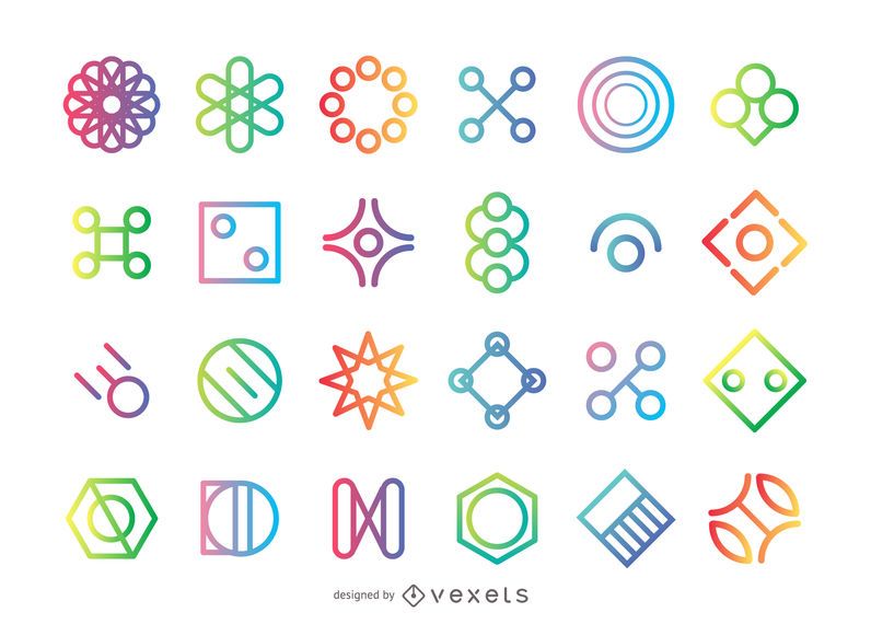 Geometrische Form Logo gesetzt Geometrische Form Logo gesetzt
