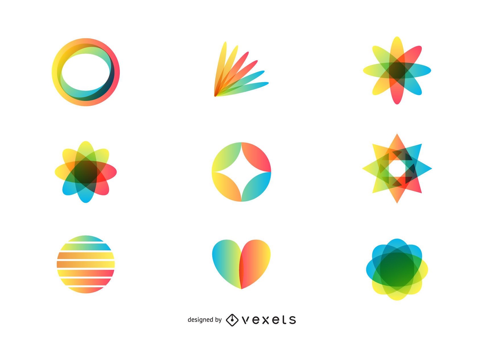 Conjunto de logotipos de arte 3d
