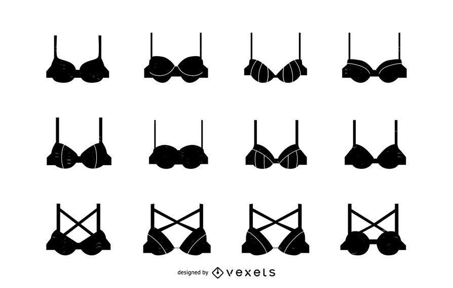 Women bra silhouette set Women bra silhouette set