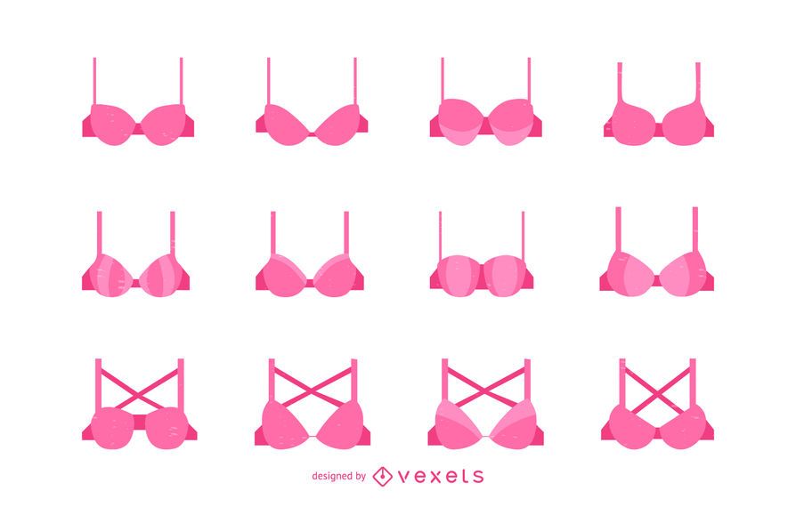 Conjunto de ilustração de sutiã de mulheres Conjunto de ilustração de sutiã de mulheres