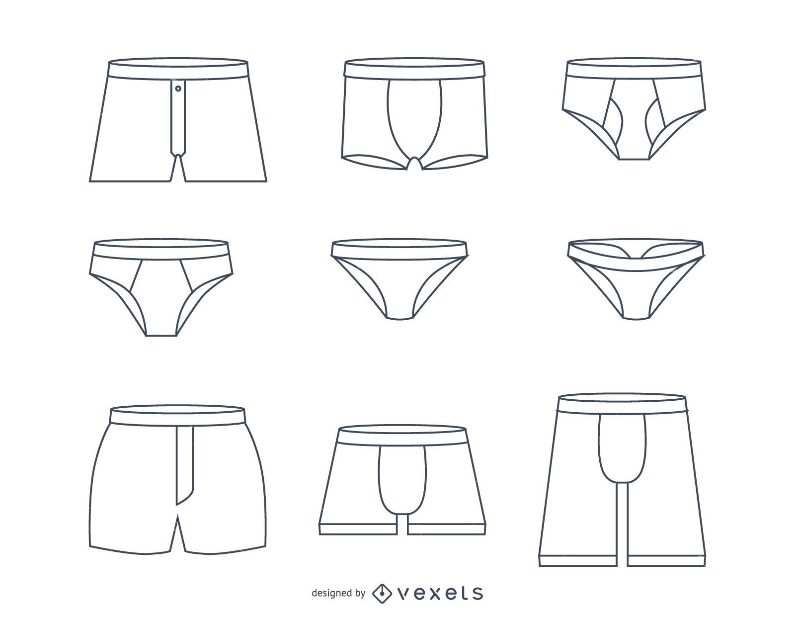 Men Underwear Vector Art PNG Images
