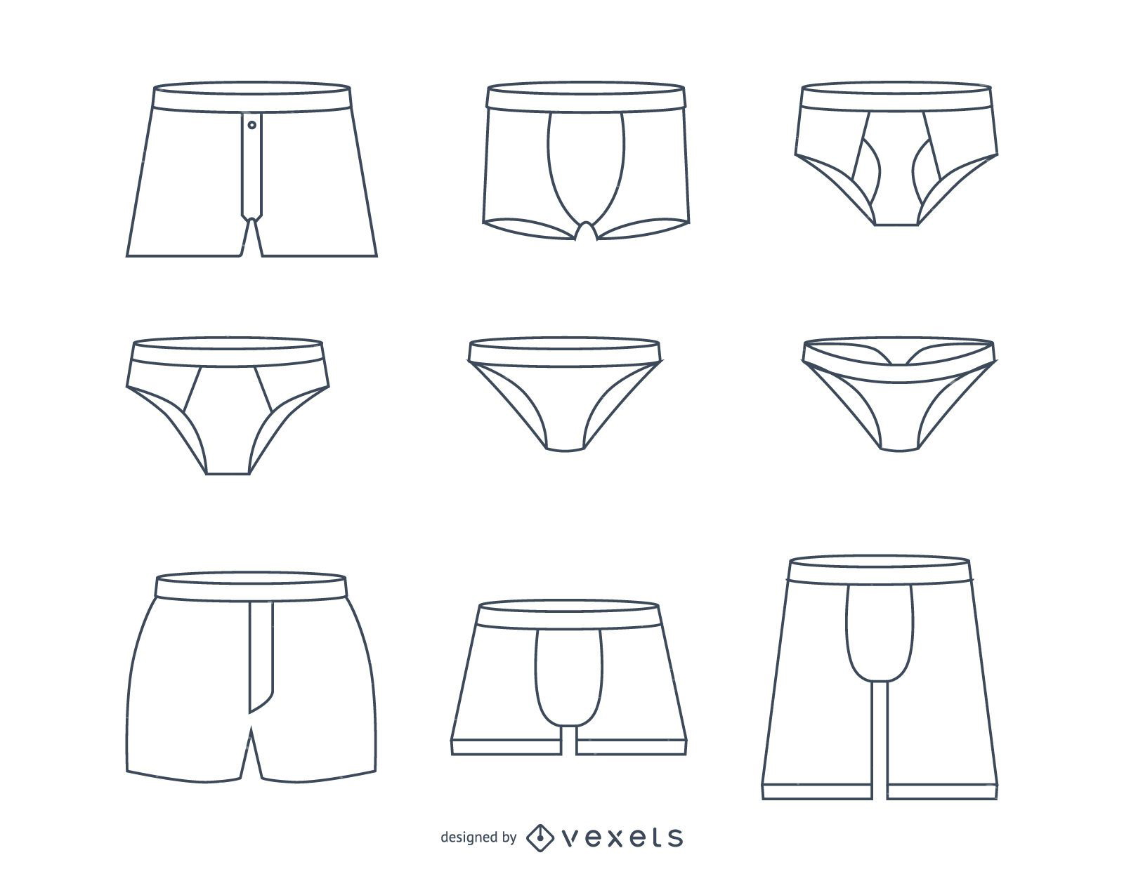 Vetor de Underwear outline icon. linear style sign for mobile