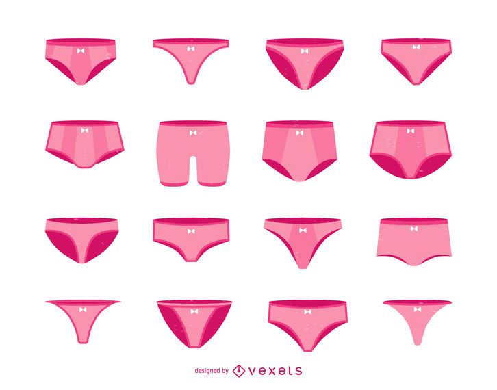 Conjunto de ilustração de roupa interior de mulheres Conjunto de ilustração de roupa interior de mulheres