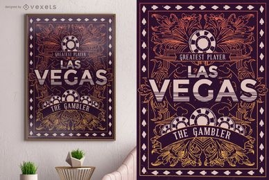 Design de pôster de jogador de Las Vegas
