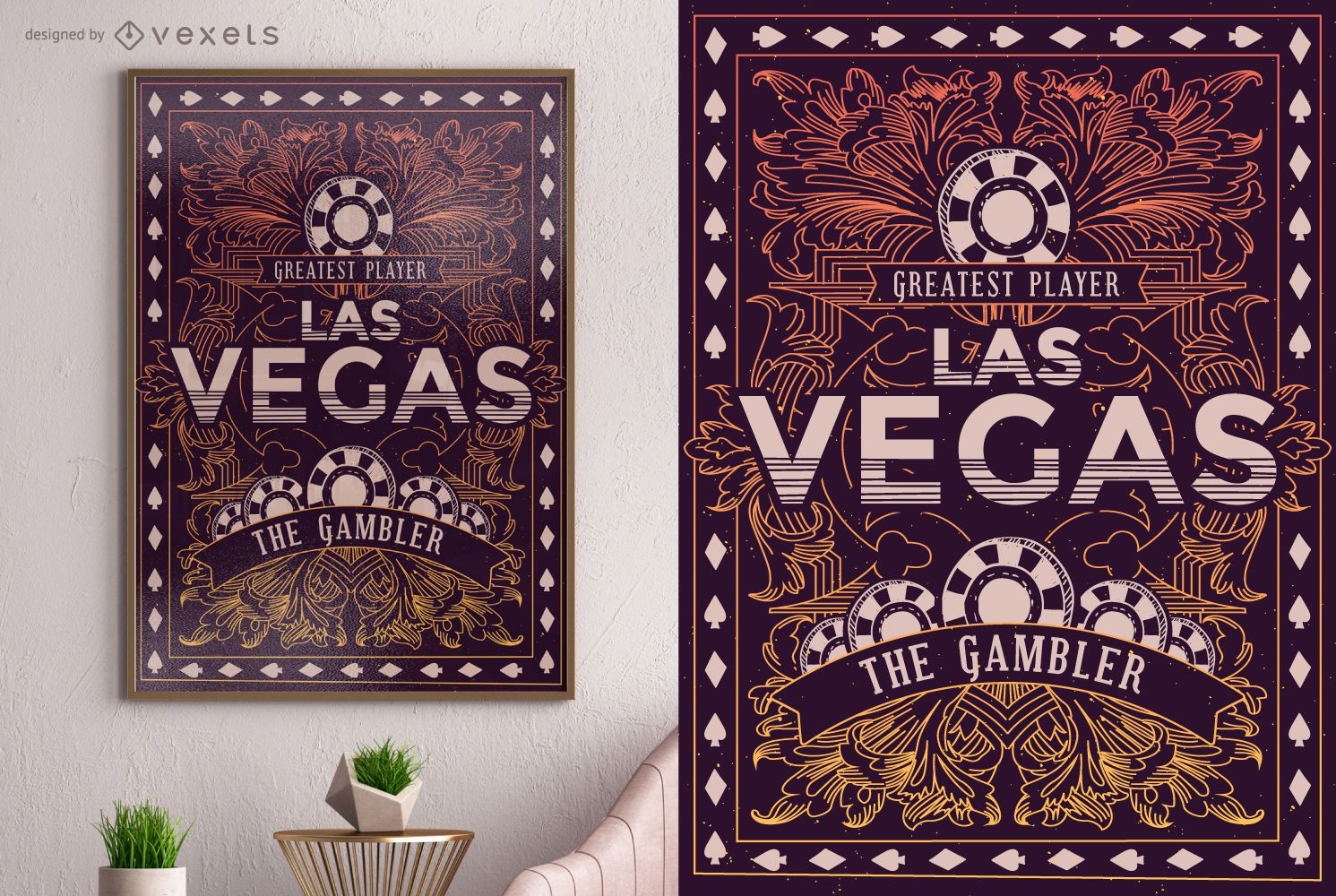 Las Vegas gambler poster design