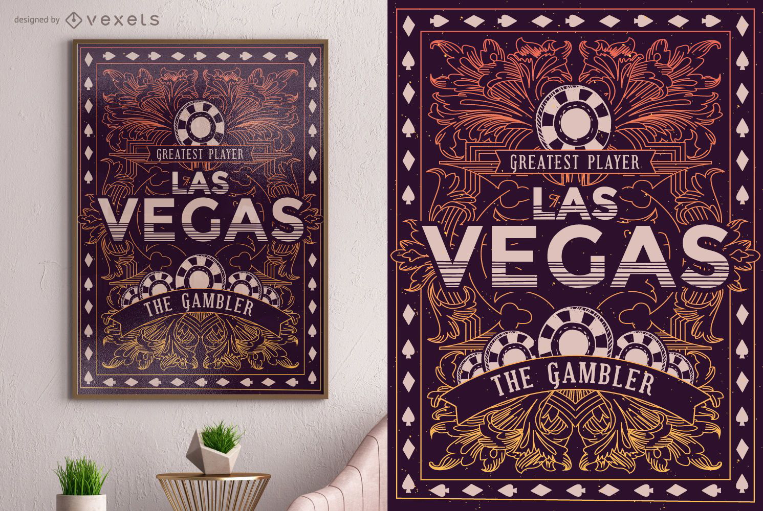 Las Vegas Spieler Poster Design