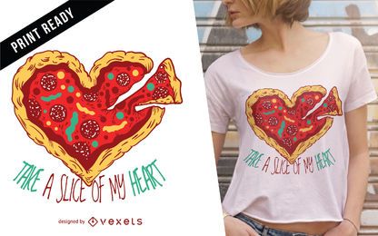 Pizza Herz T-Shirt Design Pizza Herz T-Shirt Design