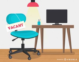 Vacant workplace job hire illustration Vacant workplace job hire illustration