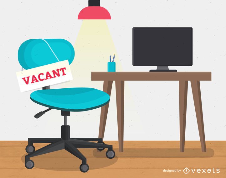 Vacant workplace job hire illustration Vacant workplace job hire illustration