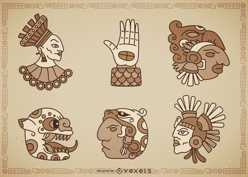 Native mayan signs set Native mayan signs set