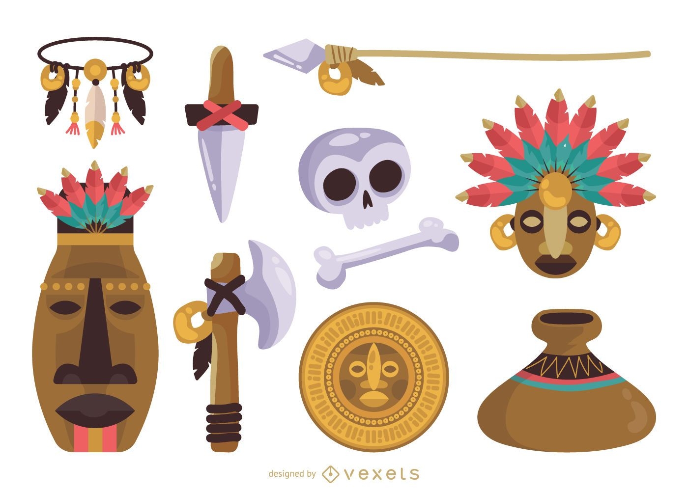 Conjunto de elementos maias nativos