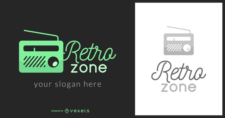Logotipo de música de zona retrô Logotipo de música de zona retrô