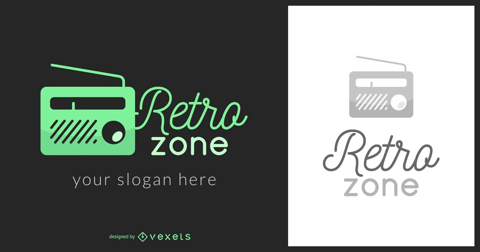Retro zone music logo