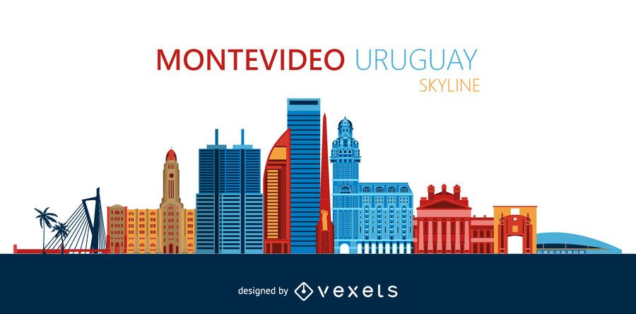 Montevideo city skyline illustration Montevideo city skyline illustration