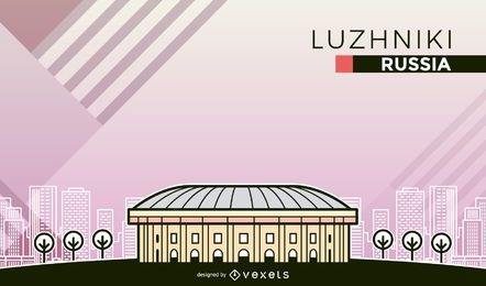 Ilustração dos desenhos animados do estádio Luzhniki