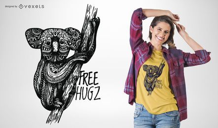 Diseño de camiseta de abrazos gratis koala Diseño de camiseta de abrazos gratis koala