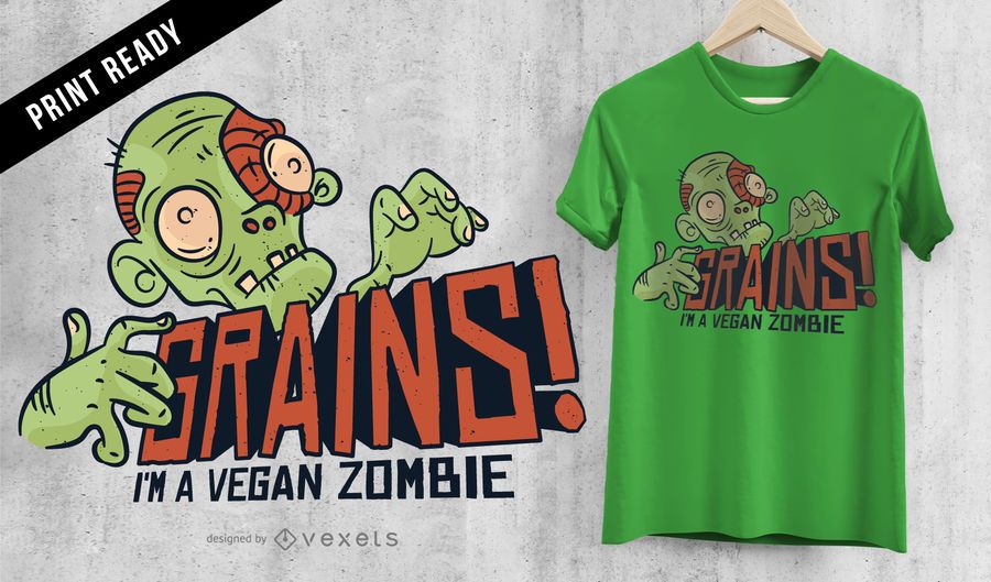 Grains vegan zombie t-shirt design Grains vegan zombie t-shirt design