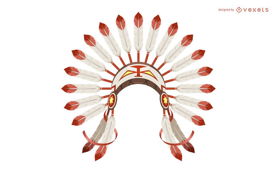 Ilustración de tocado de plumas de la India Ilustración de tocado de plumas de la India