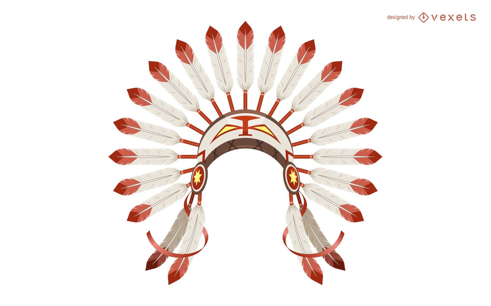Indian feather headdress illustration