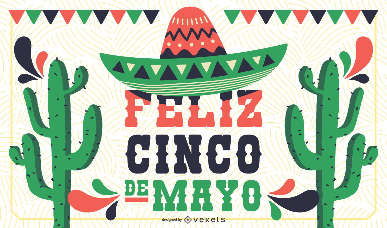 Design de banner de ilustração de cinco de maio