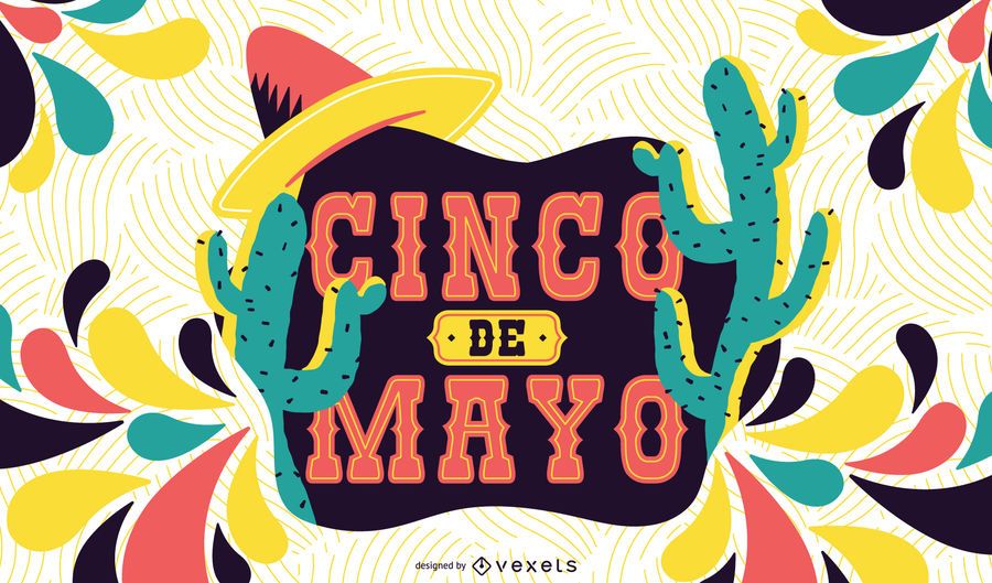 Ilustración colorida del Cinco de Mayo Ilustración colorida del Cinco de Mayo