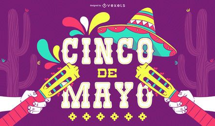 Cinco de Mayo illustrated poster Cinco de Mayo illustrated poster
