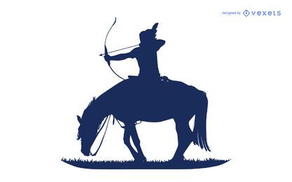 Native american shooting silhouette Native american shooting silhouette