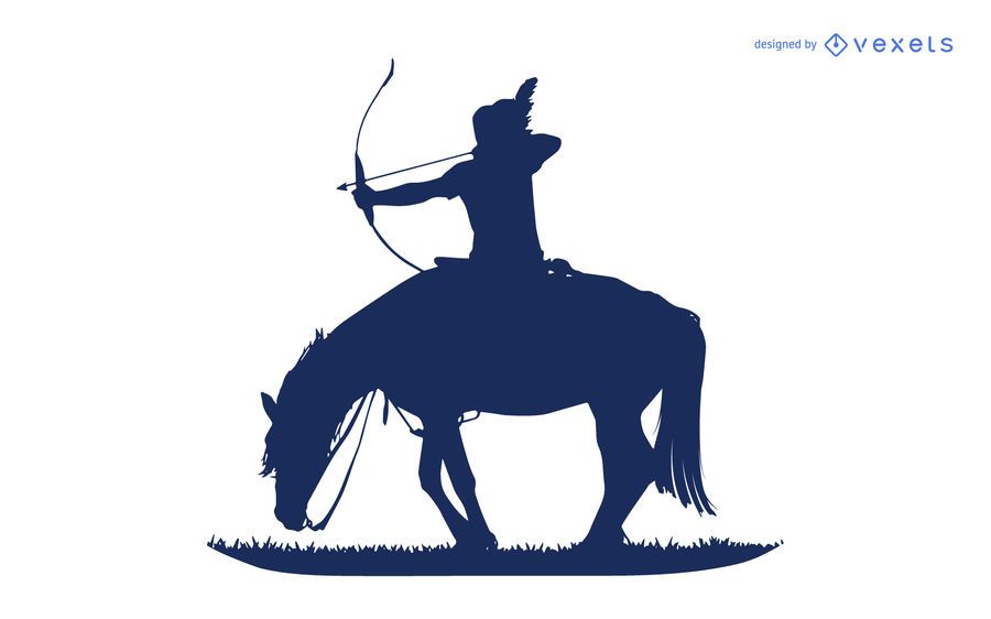 Indianer schießen Silhouette Indianer schießen Silhouette