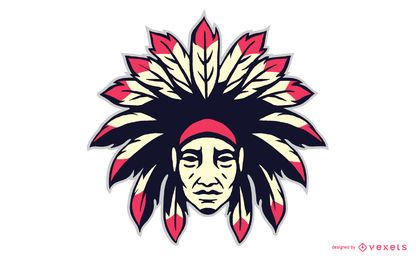 Indian chieftain head icon Indian chieftain head icon