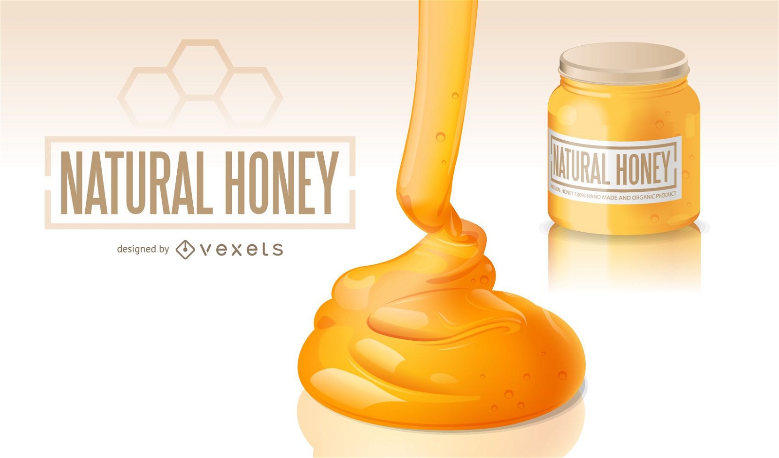 Realistic natural honey illustration