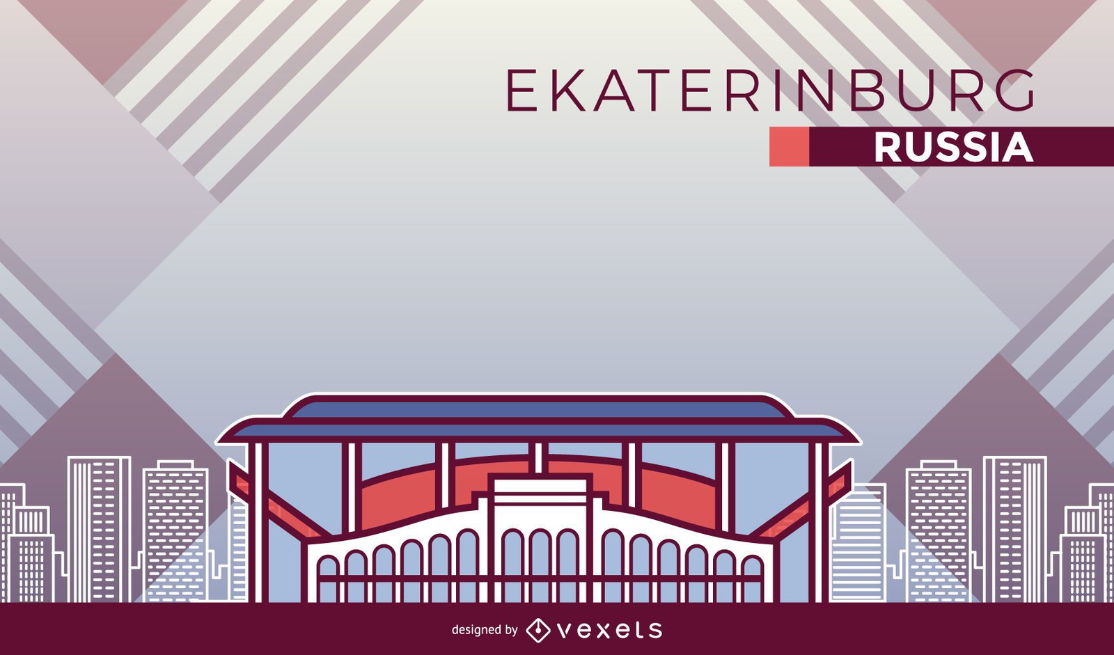 Desenhos animados do estádio de futebol de Yekaterinburg