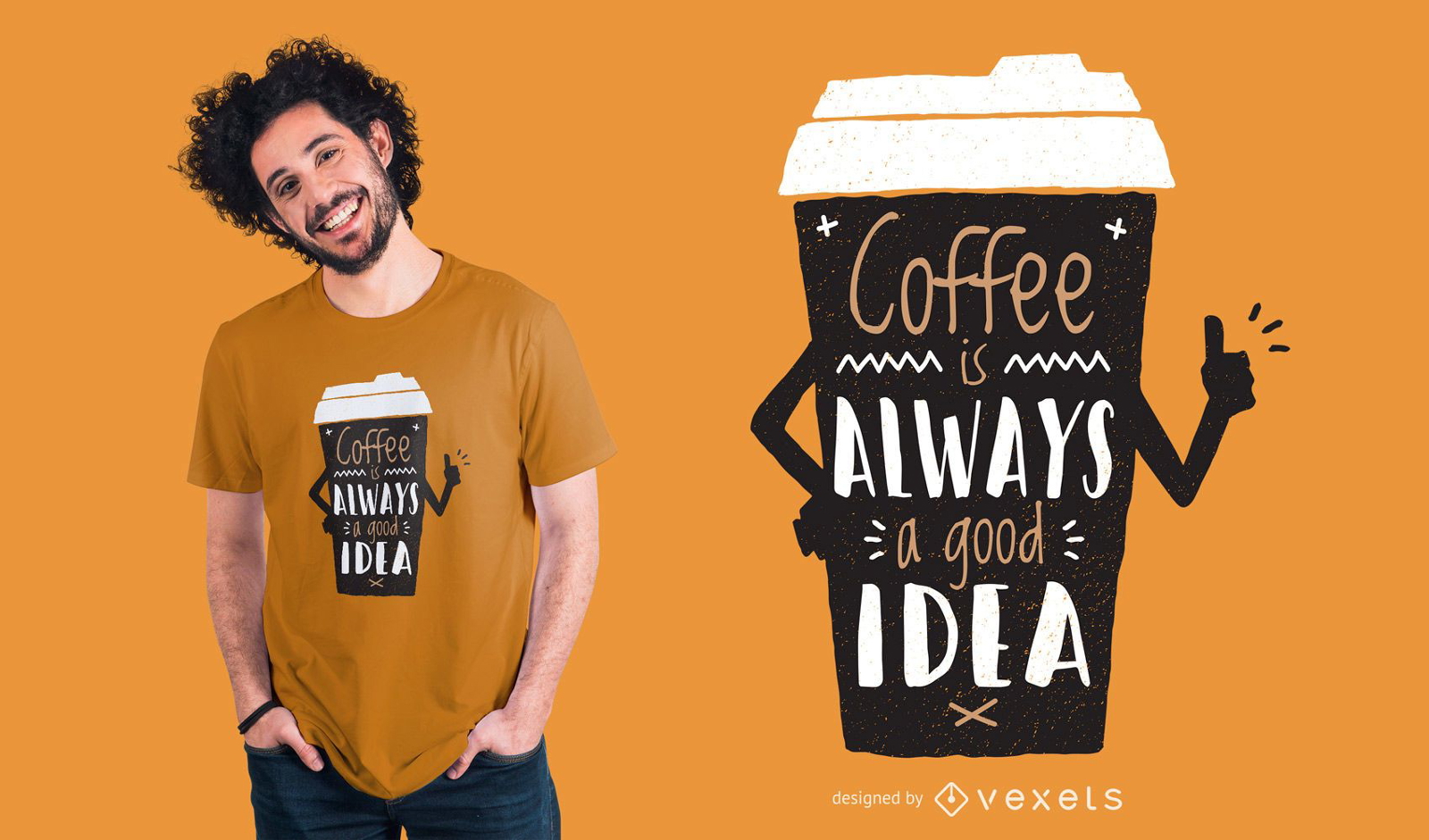 Boa ideia de design de camiseta de caf?