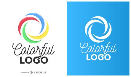 Círculo colorido curvas logo Círculo colorido curvas logo