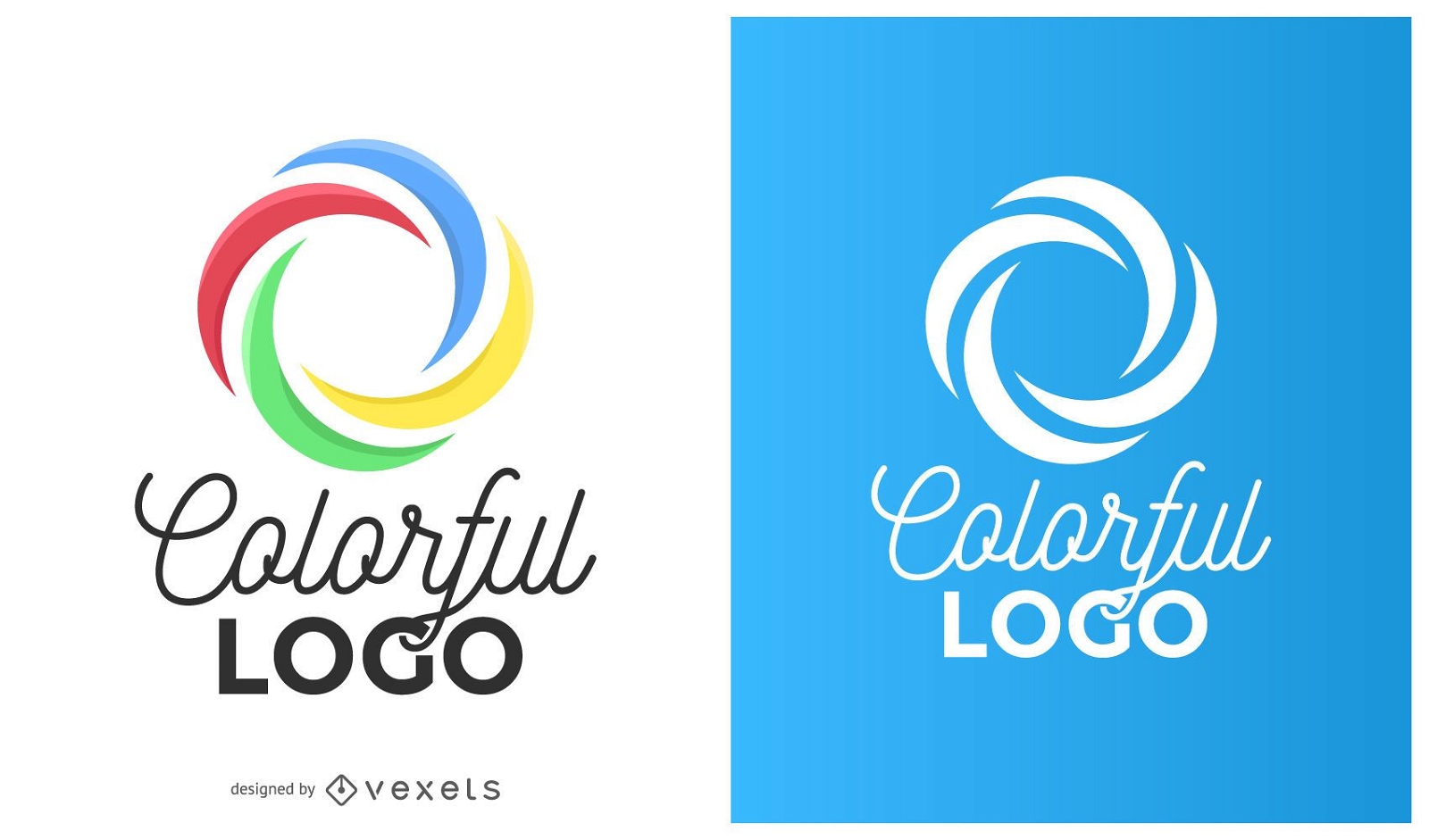 Colorful circle curves logo