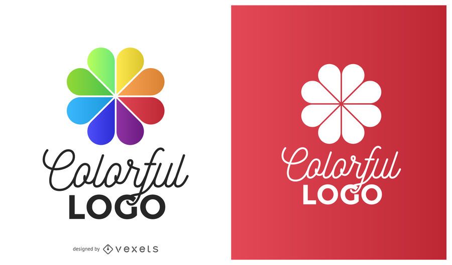 Logotipo da flor círculo colorido Logotipo da flor círculo colorido
