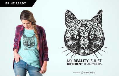 Diseño de camiseta de gatos de diferente realidad. Diseño de camiseta de gatos de diferente realidad.