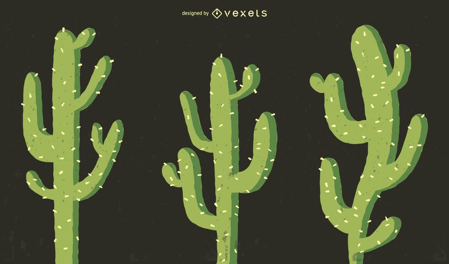 Conjunto de ilustración de cactus Conjunto de ilustración de cactus