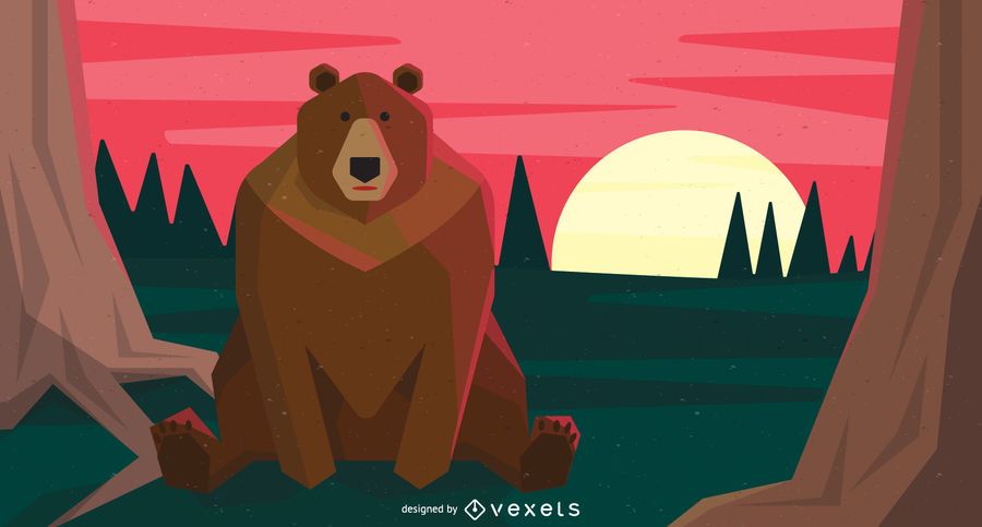 Sentado oso marrón ilustración Sentado oso marrón ilustración