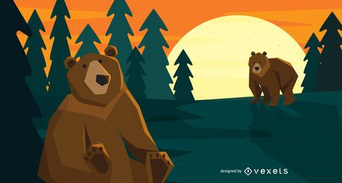 Ilustración de osos del bosque