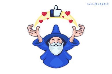 Social media wizard logo