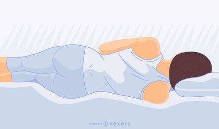 Woman sleeping cartoon