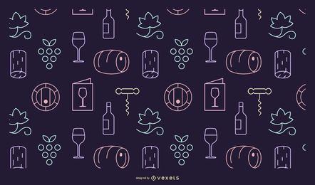 Wine elements pattern