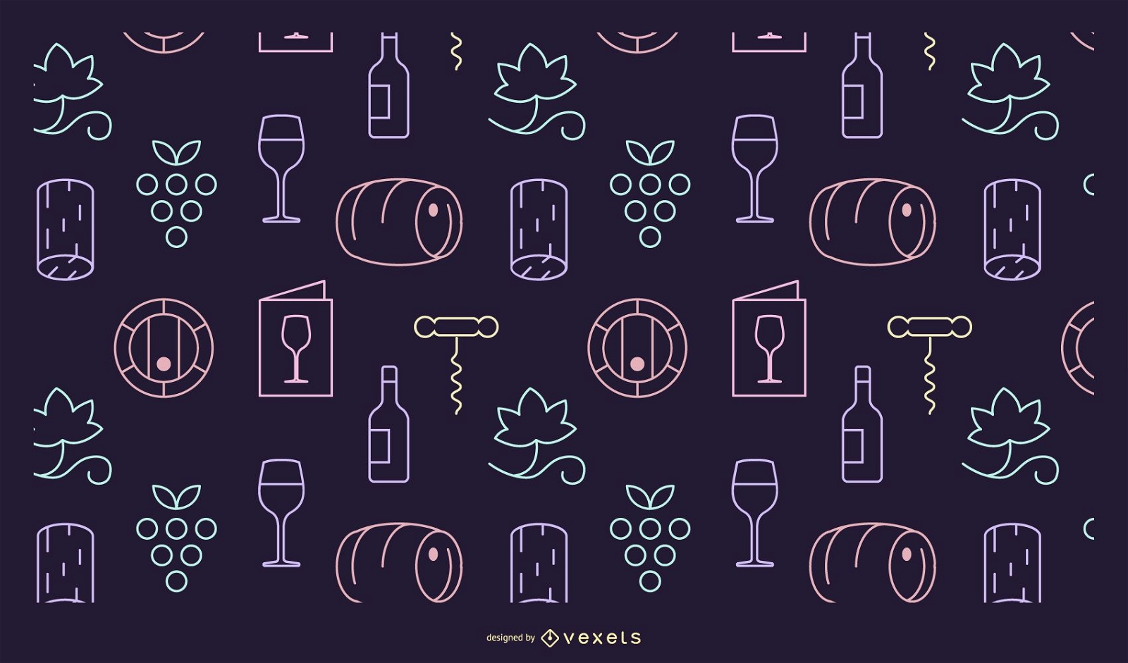 Padrão de elementos de vinho