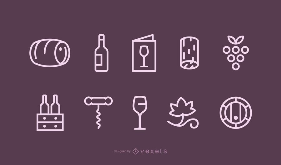 Wine icons set Wine icons set
