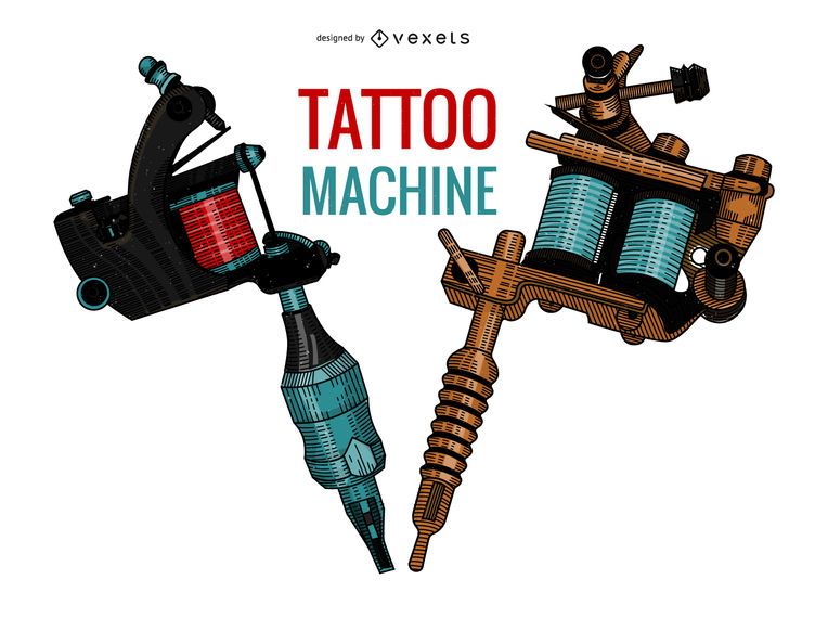 Ilustración de máquinas de tatuaje Ilustración de máquinas de tatuaje