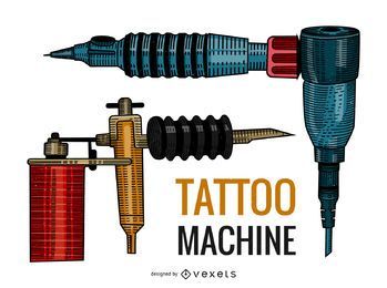 Ilustración de pistolas de tatuaje