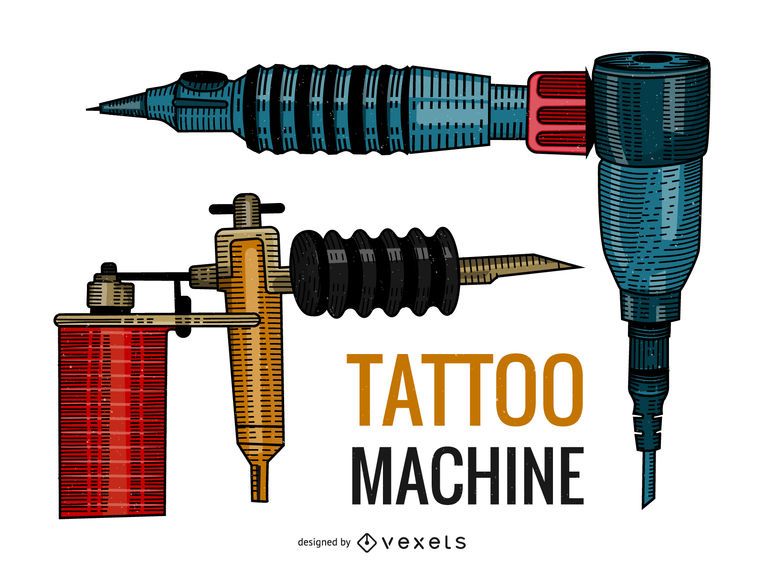 Ilustración de pistolas de tatuaje Ilustración de pistolas de tatuaje
