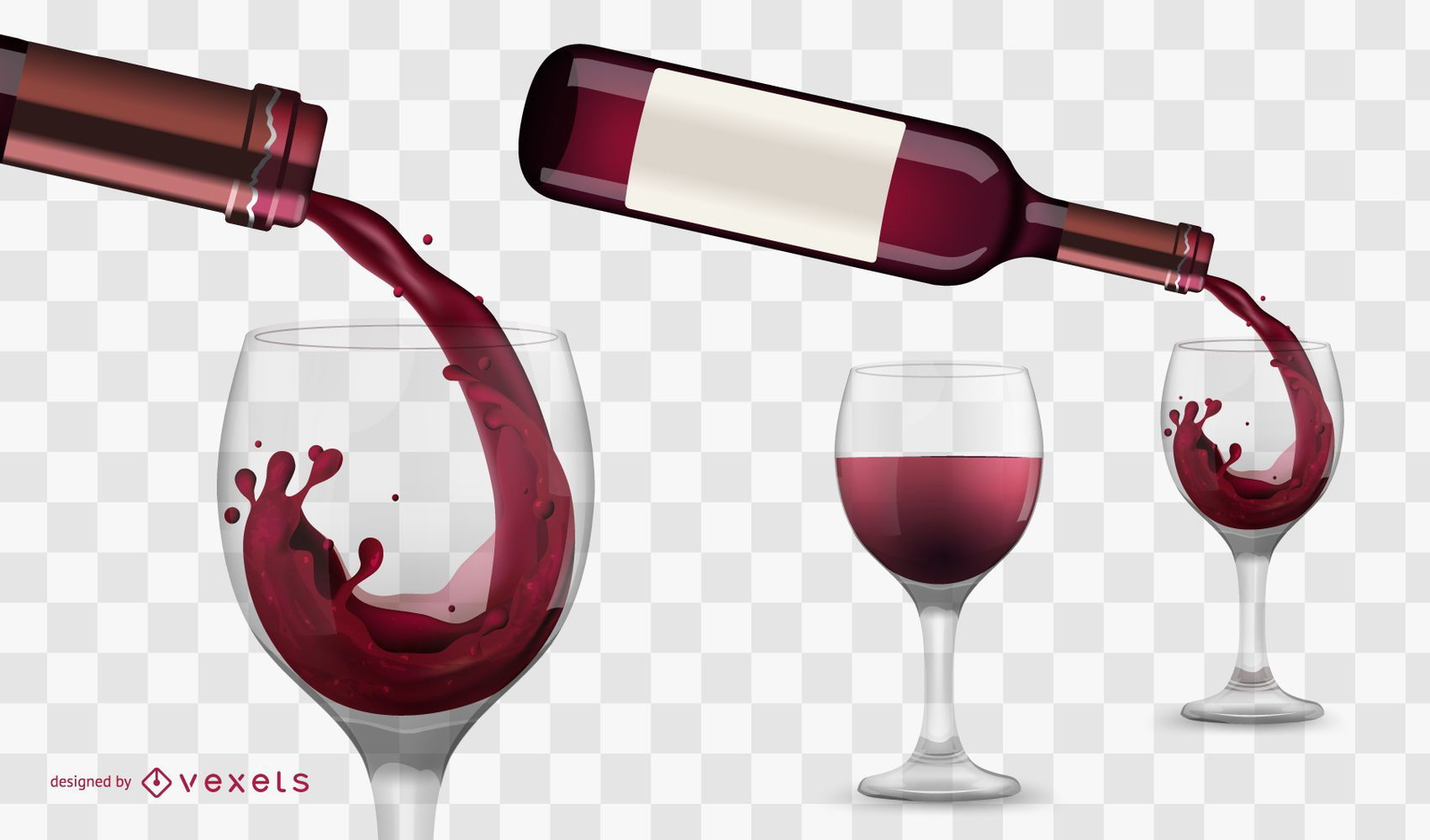 Wine pouring illustration